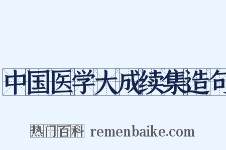 中国医学大成续集造句是什么意思的图片